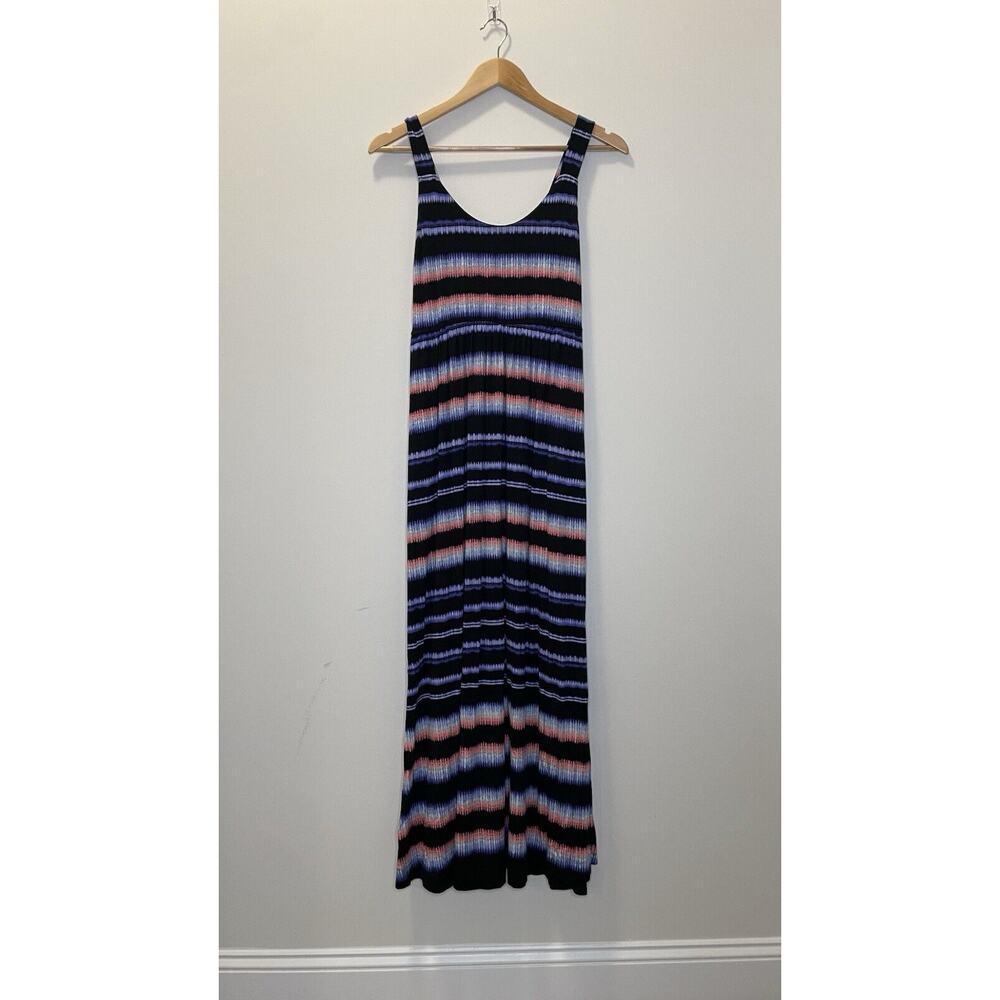 Soma Sleeveless Heirloom Striped Maxi Dress Soft Stretch Flowy Boho Women Small